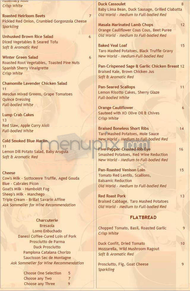 UPSTAIRS 2 - Los Angeles, CA menu_pic