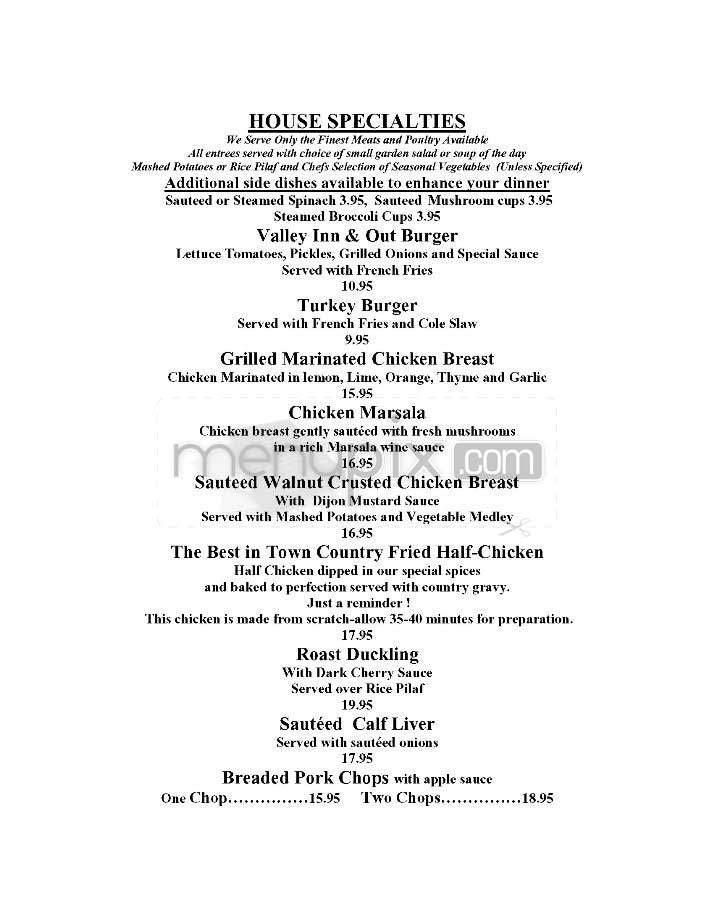 Valley Inn - Sherman Oaks, CA menu_pic
