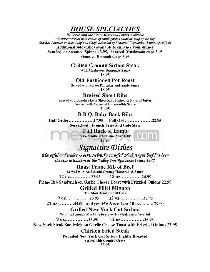 Valley Inn - Sherman Oaks, CA menu_pic