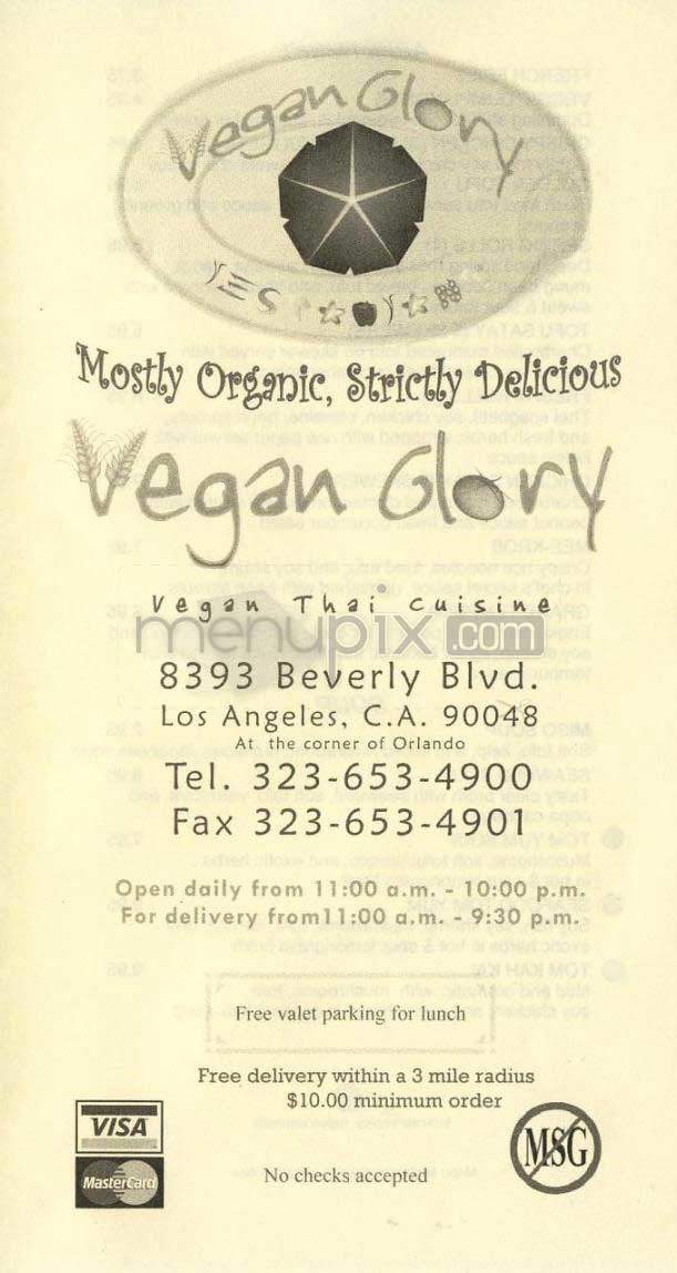 Vegan Glory - Los Angeles, CA menu_pic