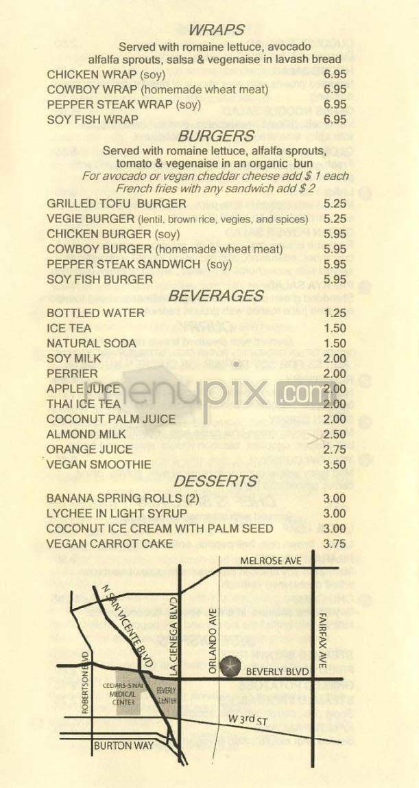 Vegan Glory - Los Angeles, CA menu_pic