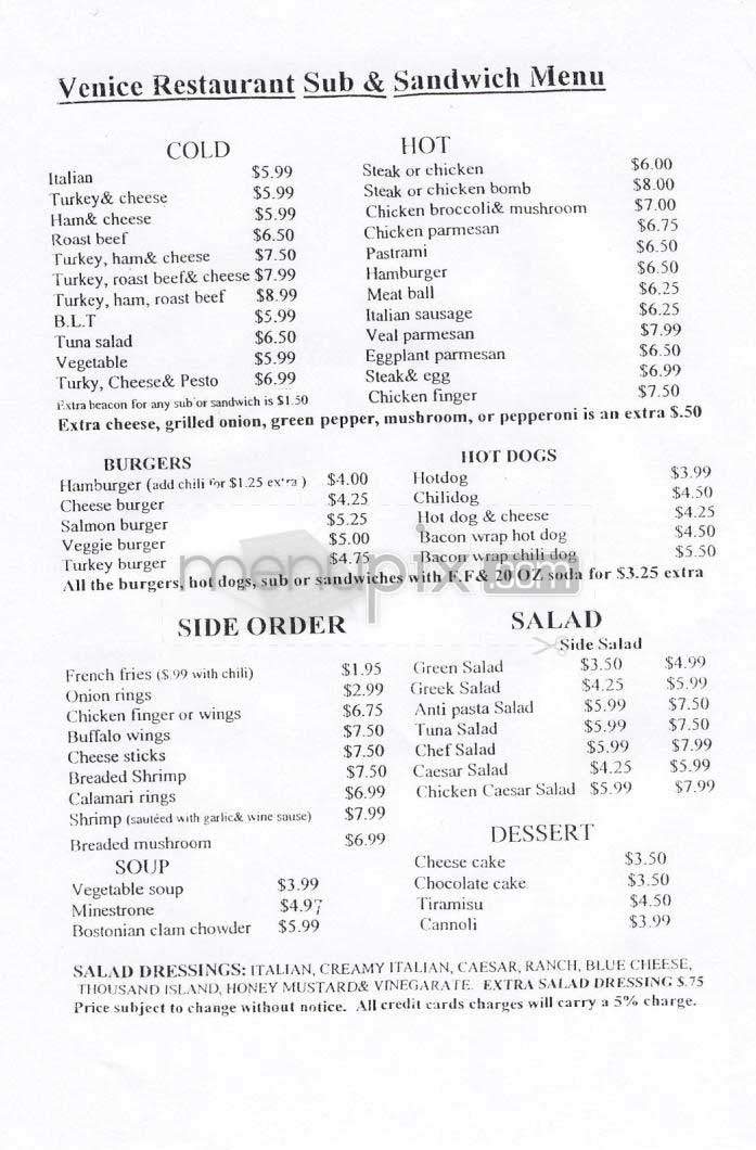 Venice - Los Angeles, CA menu_pic