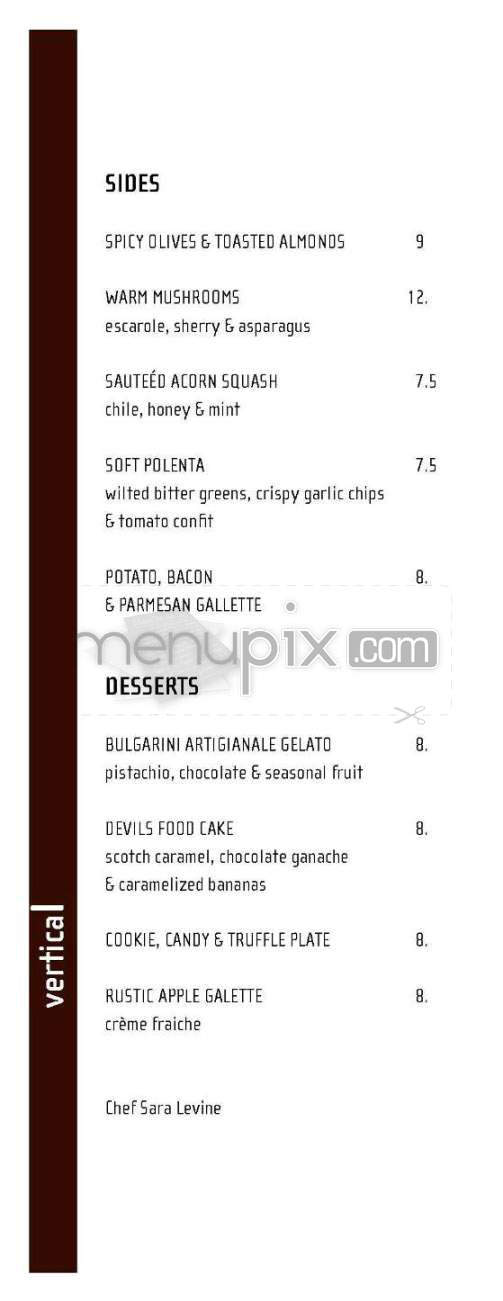Vertical Wine Bistro - Pasadena, CA menu_pic