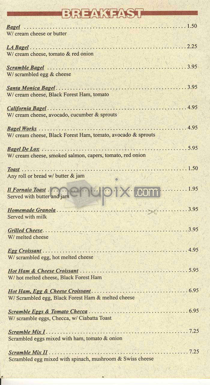 Via Dolce - Los Angeles, CA menu_pic