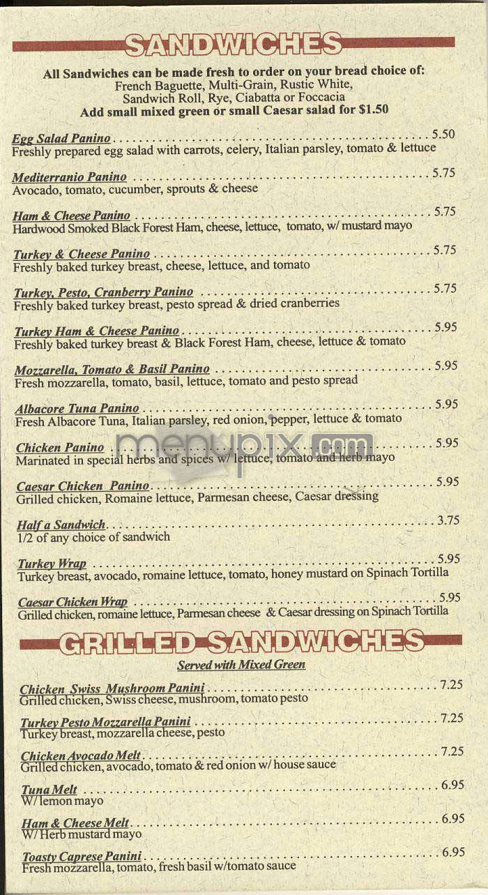 Via Dolce - Los Angeles, CA menu_pic