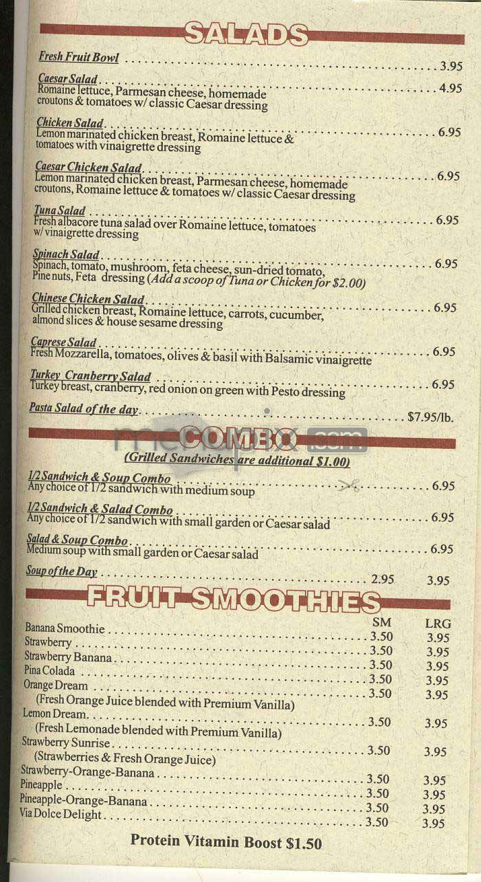 Via Dolce - Los Angeles, CA menu_pic