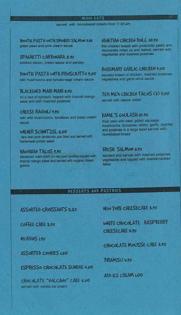 Vienna Cafe - West Hollywood, CA menu_pic