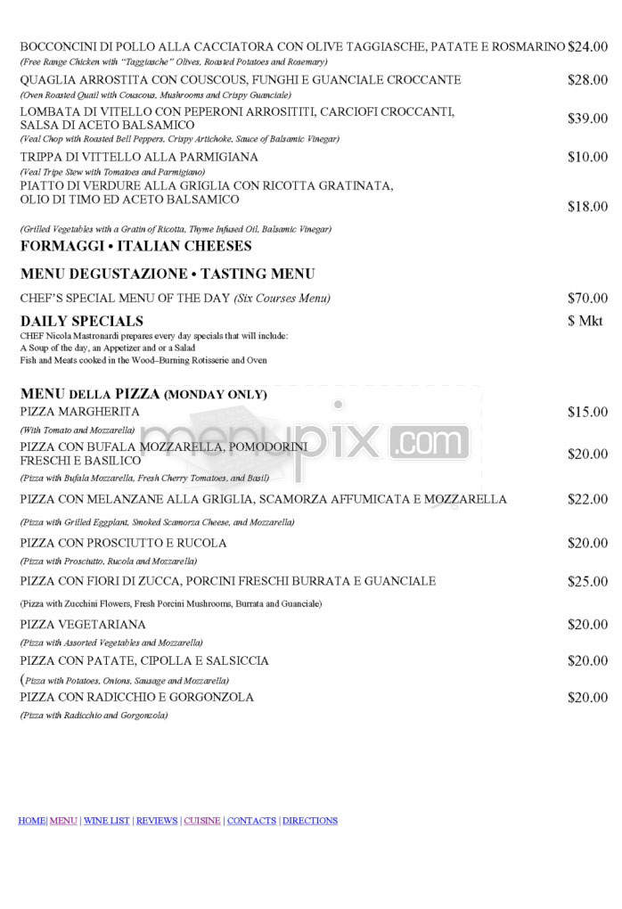 Vincenti - Los Angeles, CA menu_pic