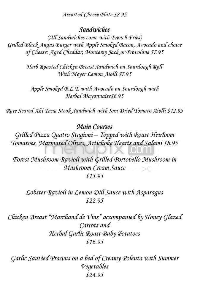 Vineyard Terrace - Studio City, CA menu_pic