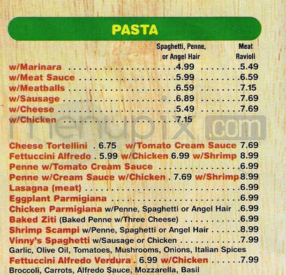 Vinny's Pizza - Wyckoff, NJ menu_pic