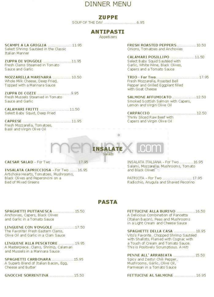 Vito - Santa Monica, CA menu_pic