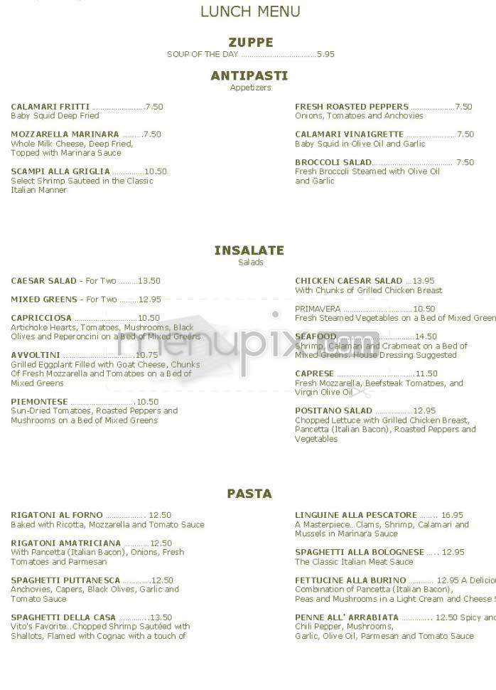Vito - Santa Monica, CA menu_pic