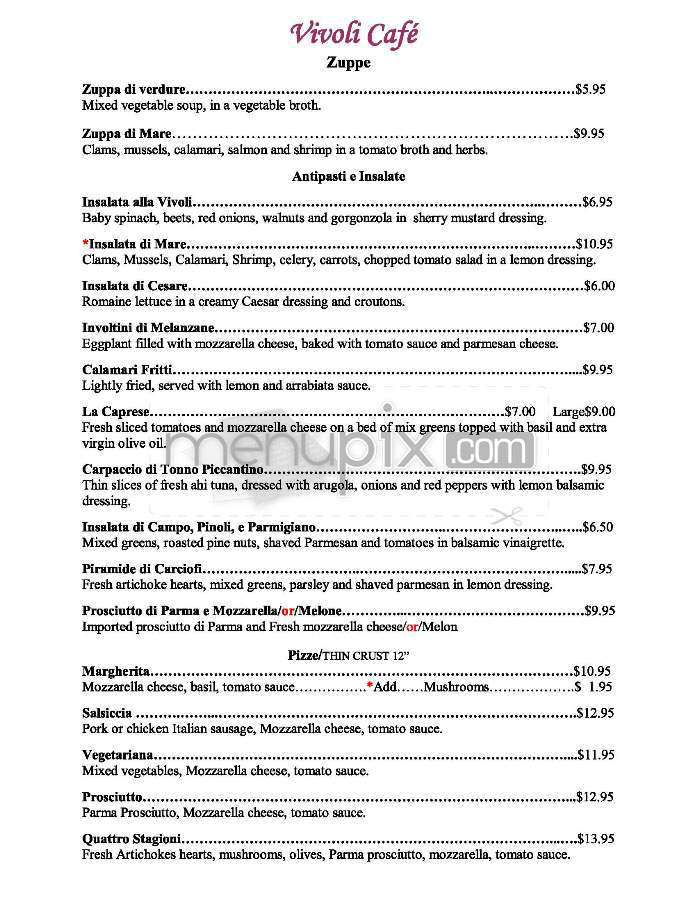 Vivoli Cafe - West Hollywood, CA menu_pic