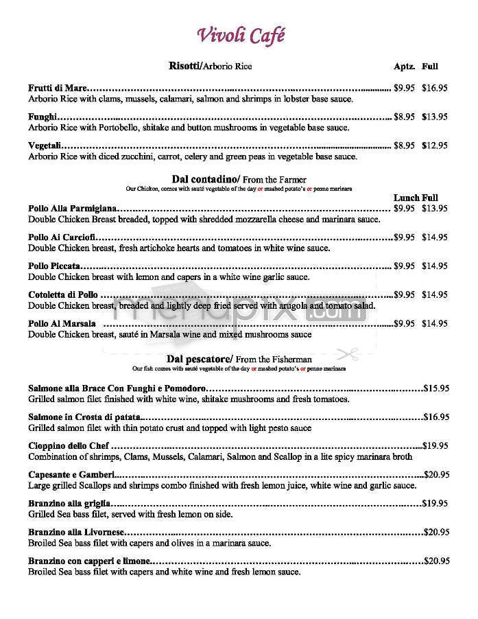 Vivoli Cafe - West Hollywood, CA menu_pic