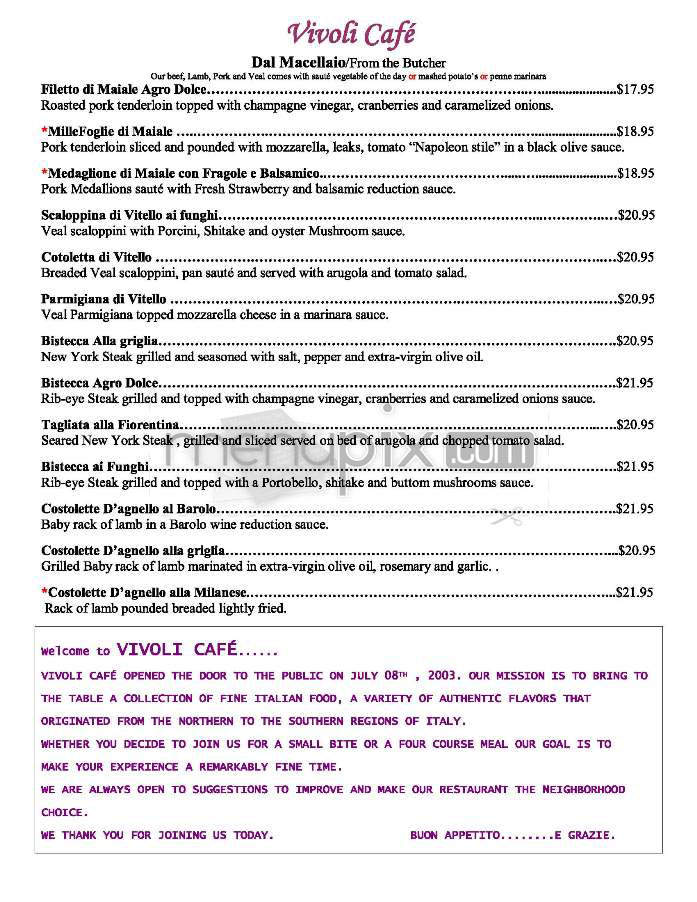 Vivoli Cafe - West Hollywood, CA menu_pic
