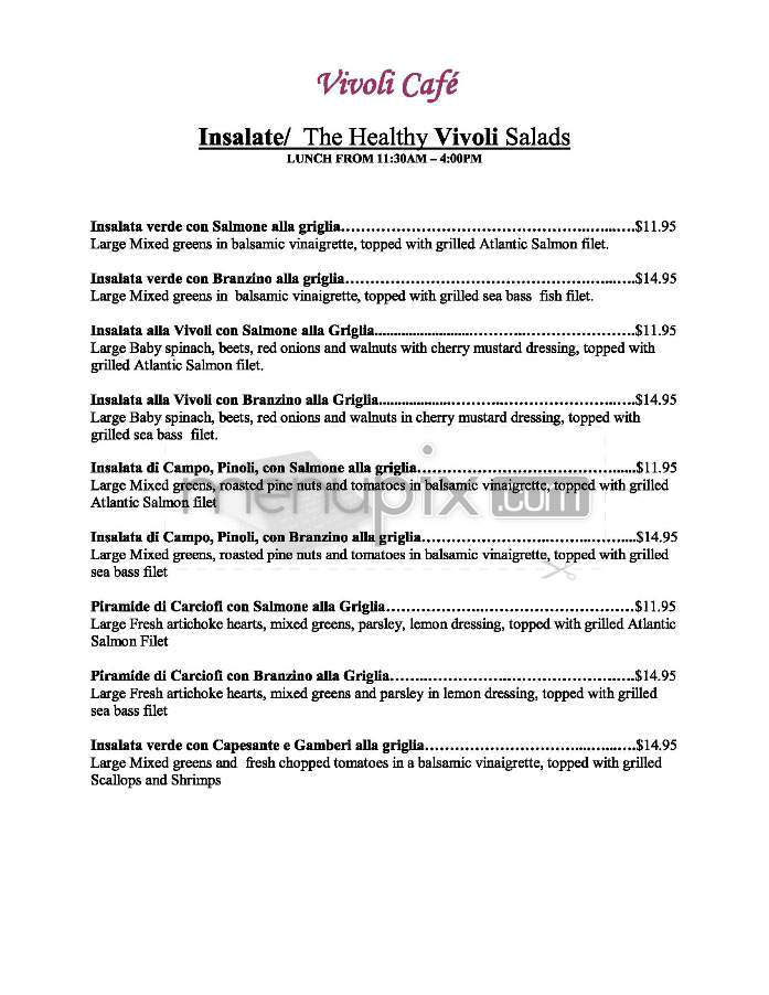 Vivoli Cafe - West Hollywood, CA menu_pic