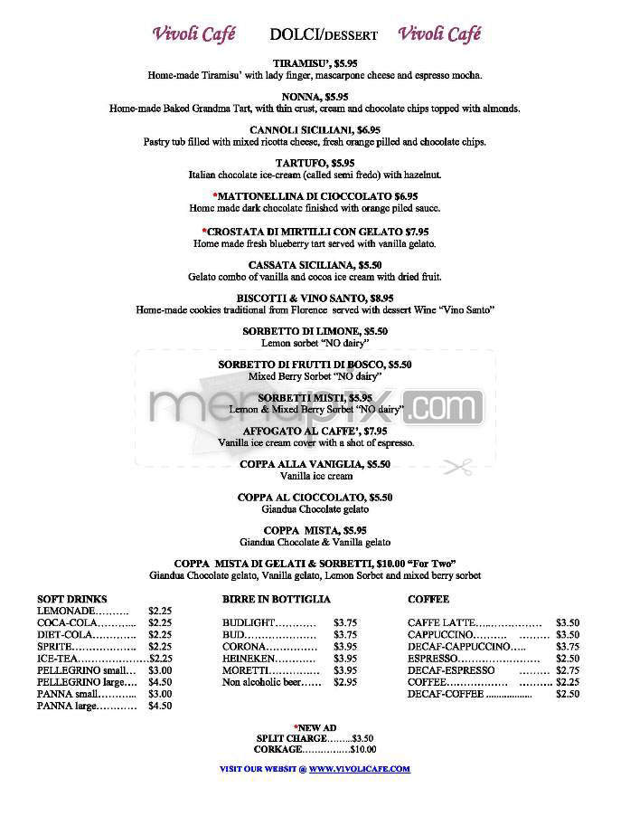 Vivoli Cafe - West Hollywood, CA menu_pic