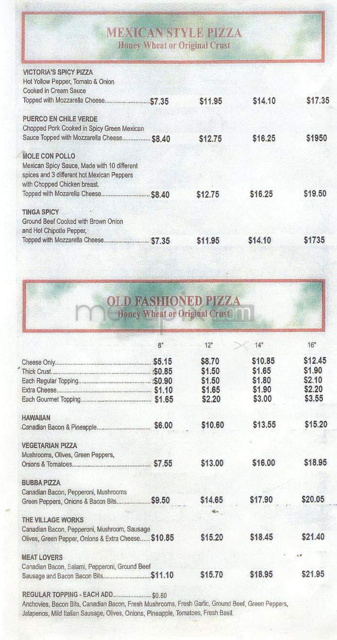 Village Pizzeria - Pasadena, CA menu_pic