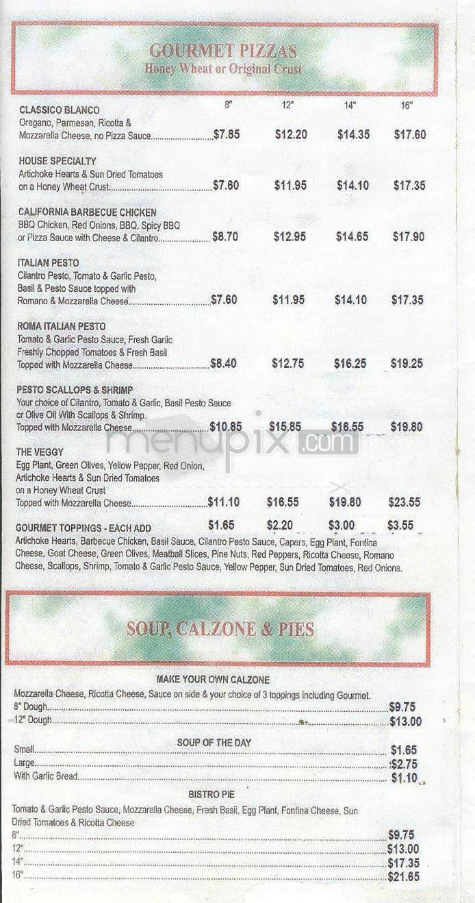 Village Pizzeria - Pasadena, CA menu_pic