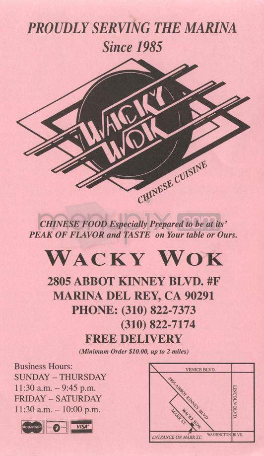 Wacky Wok - Venice, CA menu_pic