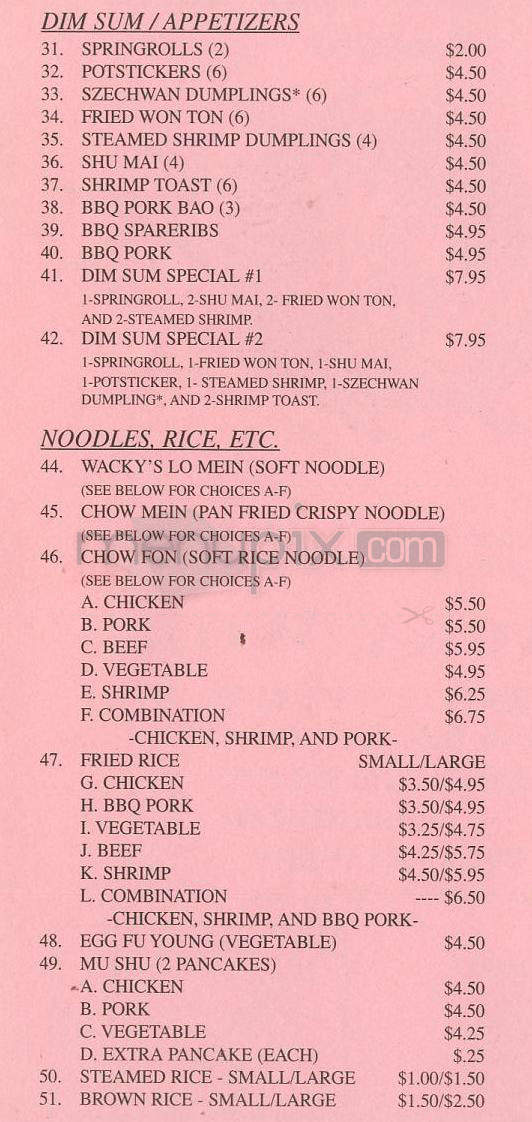 Wacky Wok - Venice, CA menu_pic
