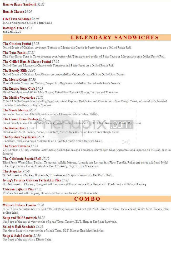 Walter's 2 Go - Beverly Hills, CA menu_pic