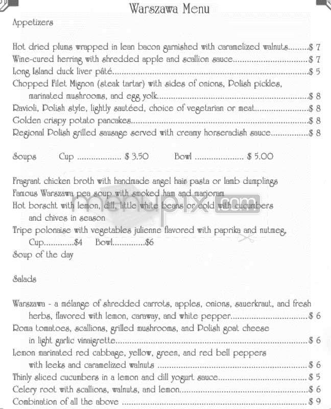 Warszawa - Santa Monica, CA menu_pic