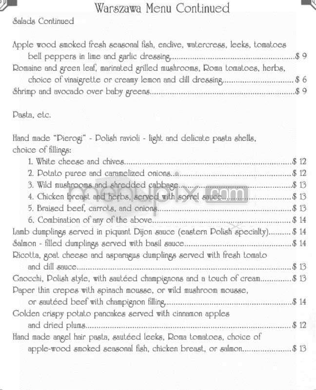 Warszawa - Santa Monica, CA menu_pic