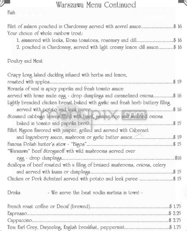 Warszawa - Santa Monica, CA menu_pic