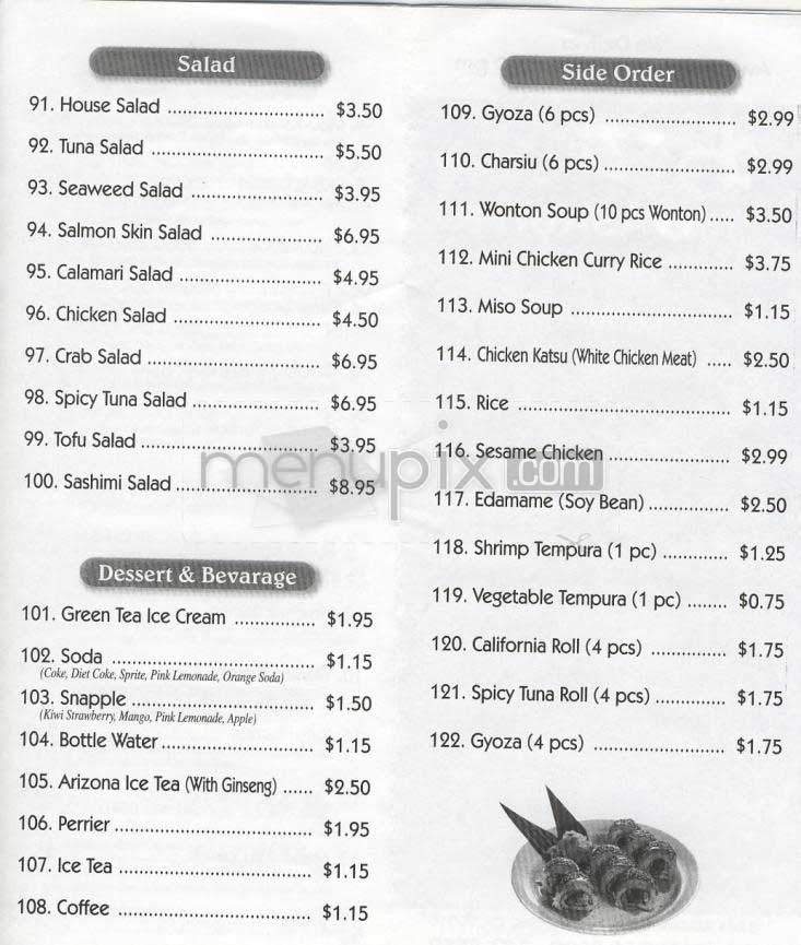 Wasabi - Los Angeles, CA menu_pic