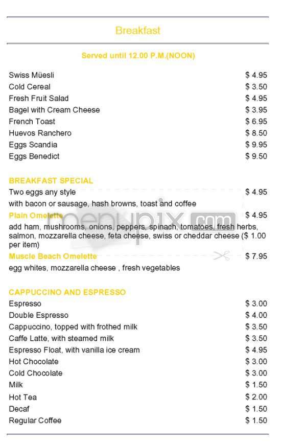 Waterfront Cafe - Venice, CA menu_pic