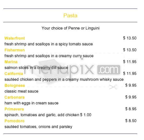 Waterfront Cafe - Venice, CA menu_pic