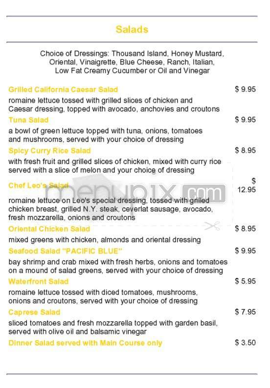 Waterfront Cafe - Venice, CA menu_pic