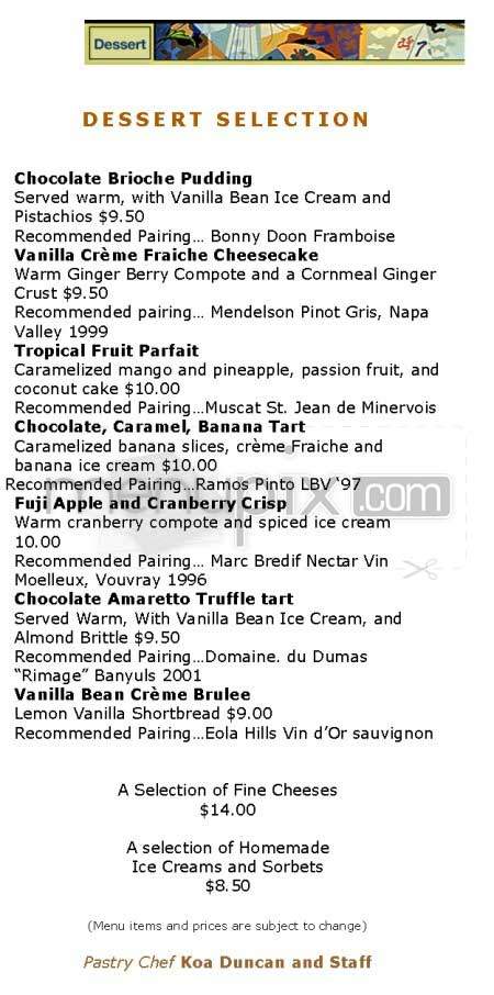 Water Grill - Los Angeles, CA menu_pic