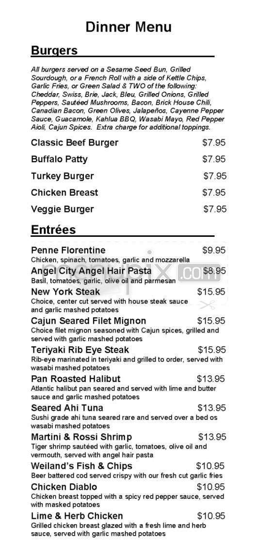 Weiland Brewery Restaurant - Los Angeles, CA menu_pic