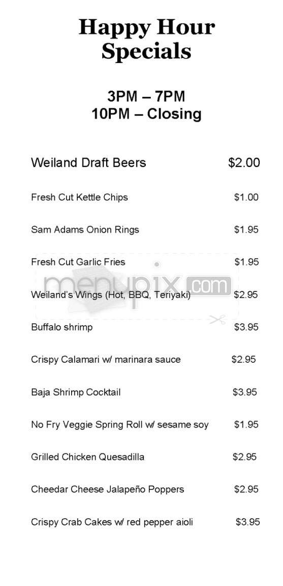 Weiland Brewery Restaurant - Los Angeles, CA menu_pic
