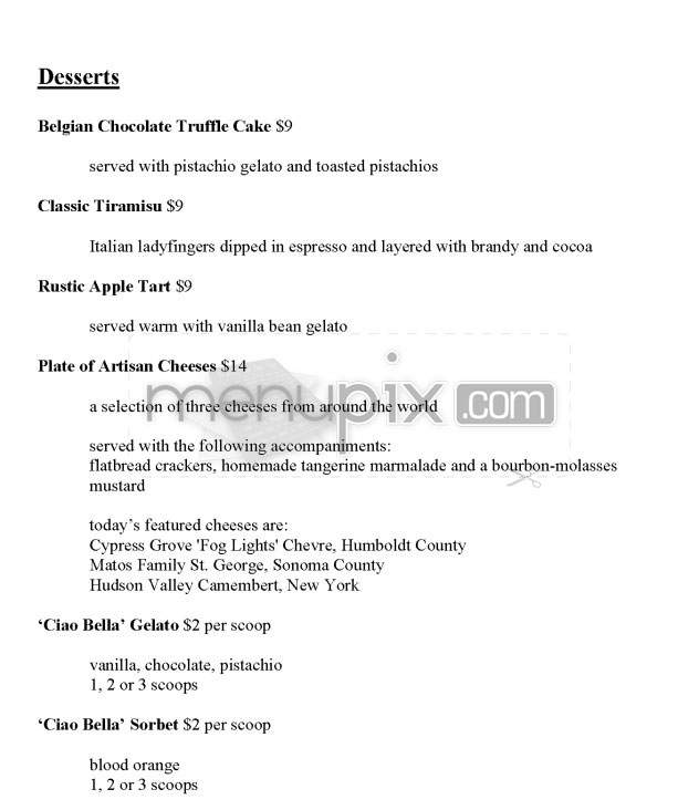 The Whisper Lounge - Los Angeles, CA menu_pic