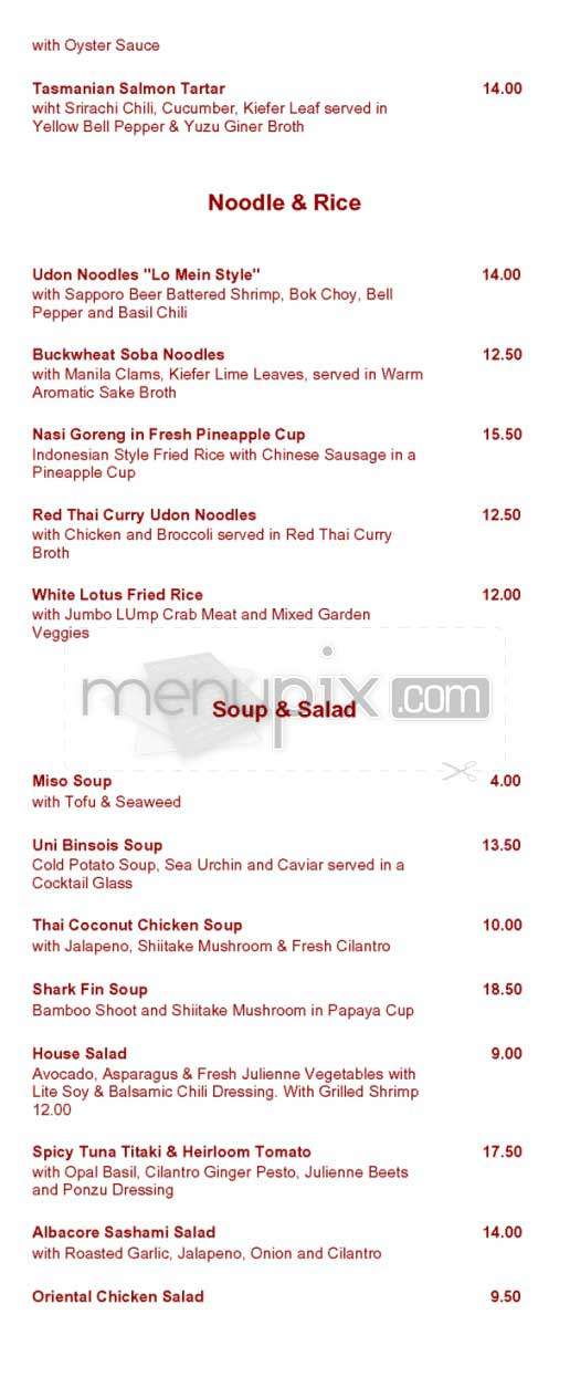 White Lotus - Los Angeles, CA menu_pic