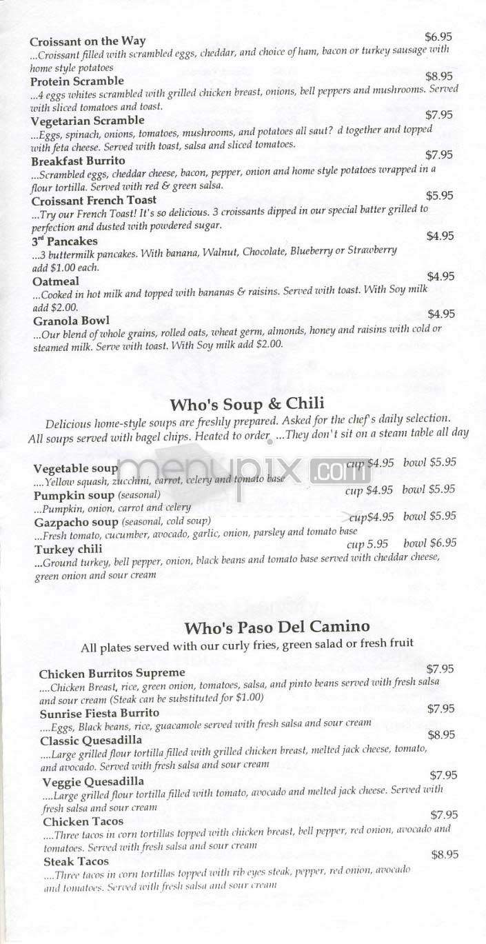 Who's On Third - Los Angeles, CA menu_pic