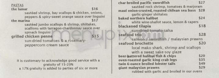 Warehouse - Marina Del Rey, CA menu_pic