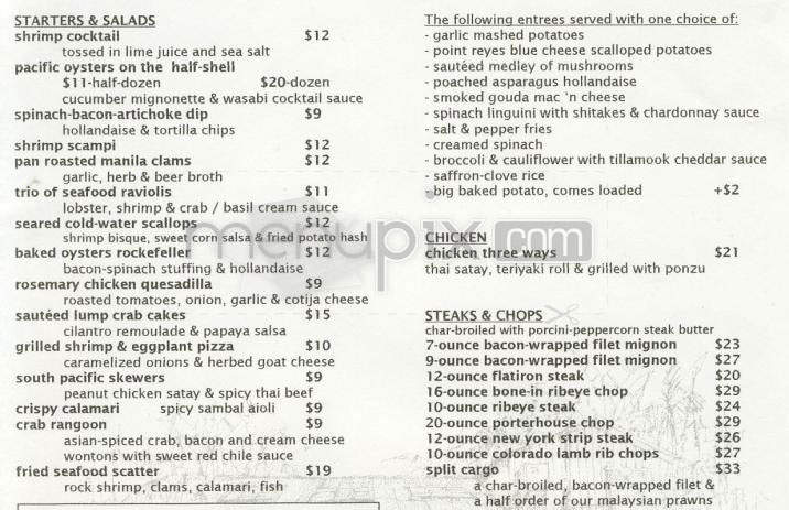 Warehouse - Marina Del Rey, CA menu_pic