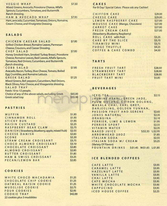 Wheatberry Bakery Cafe - Pasadena, CA menu_pic