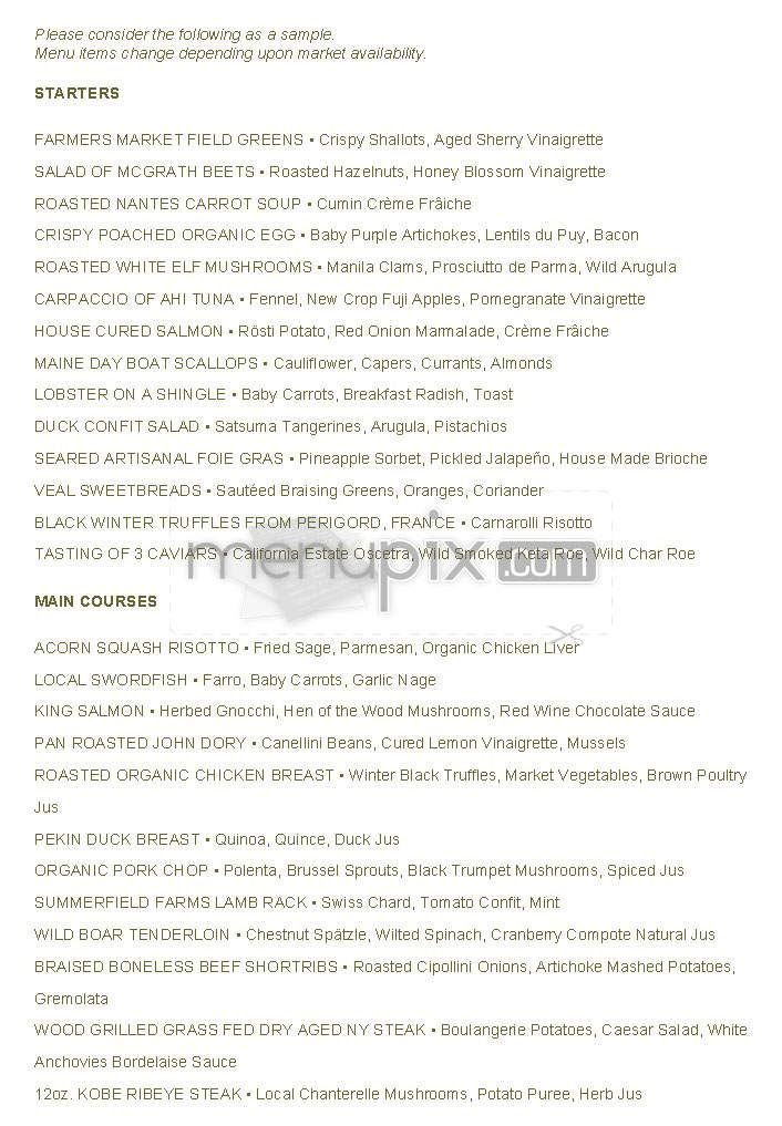 Wilshire Resturant - Santa Monica, CA menu_pic