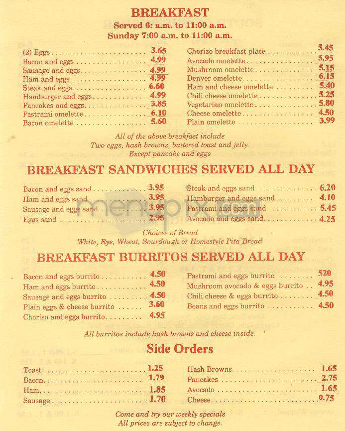 Wonder Burger - Pasadena, CA menu_pic