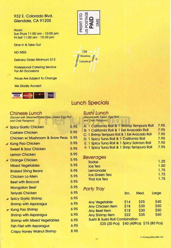 Wok Talk - Glendale, CA menu_pic