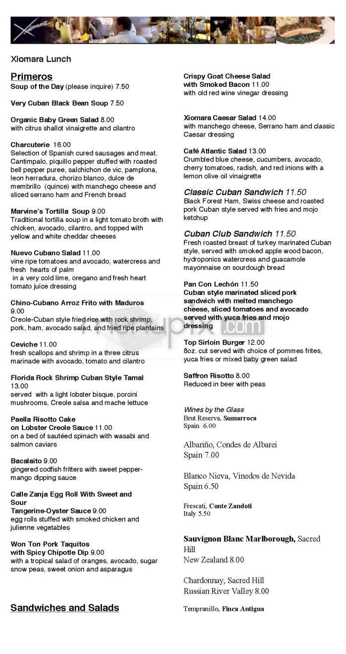 Cafe Atlantic (Xiomara) - Pasadena, CA menu_pic