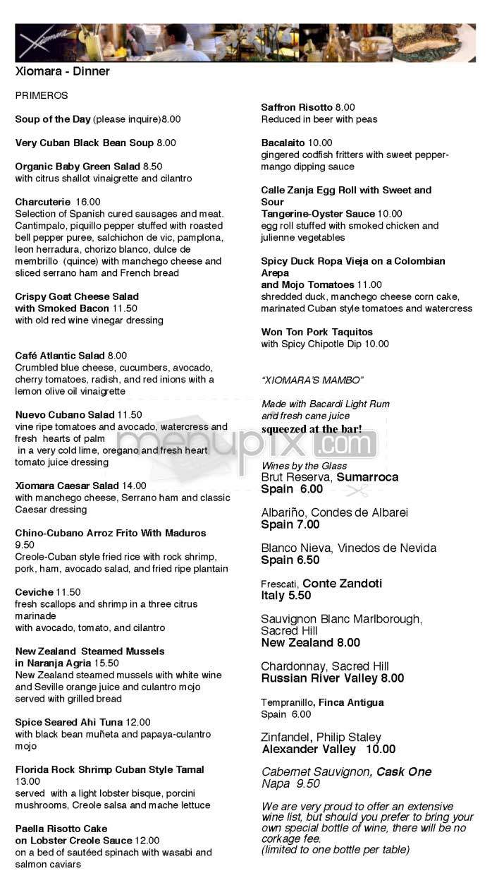 Cafe Atlantic (Xiomara) - Pasadena, CA menu_pic