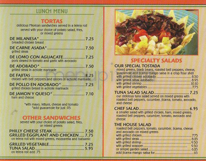 Yahairas Cafe - Pasadena, CA menu_pic