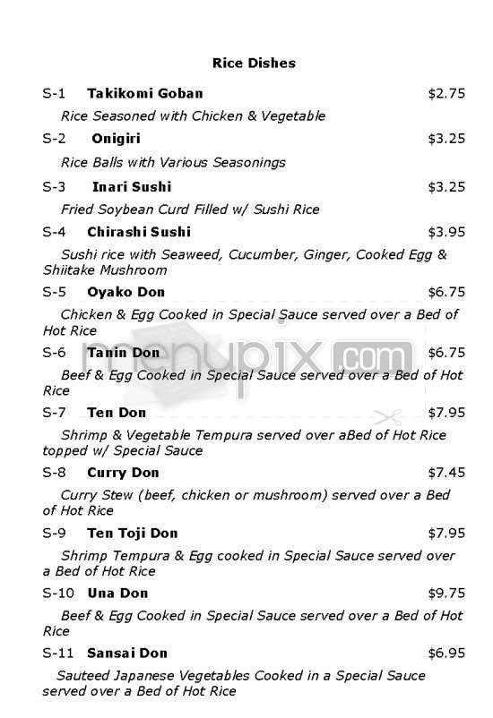 Yashima - Los Angeles, CA menu_pic