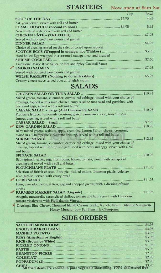 Ye Olde Kings Head - Santa Monica, CA menu_pic
